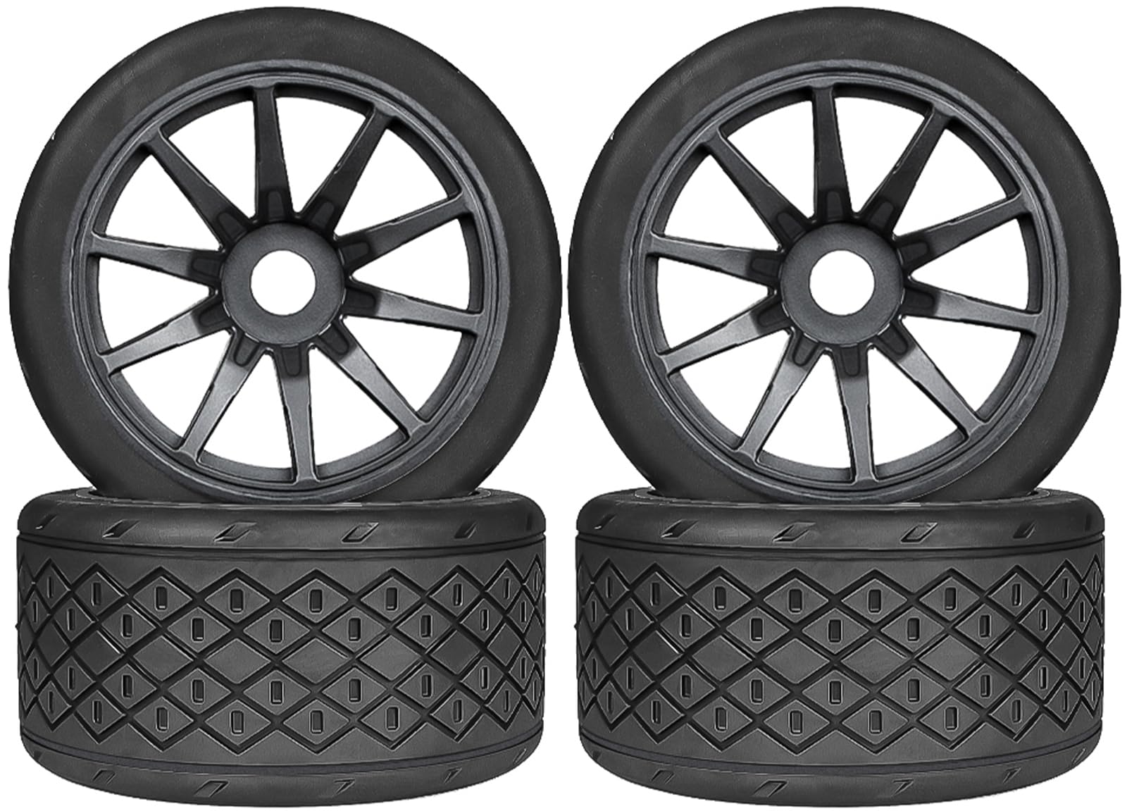 RcThjia 1/7 1/8 On Road Tire Set On Road Tire Tyre 17mm Wheel Rims for Arrma 1/7 Infraction Limitless Felony FS Racing Model GT RC Car Upgrade On Road Tyre 4Pcs One Set(4 Big Black)