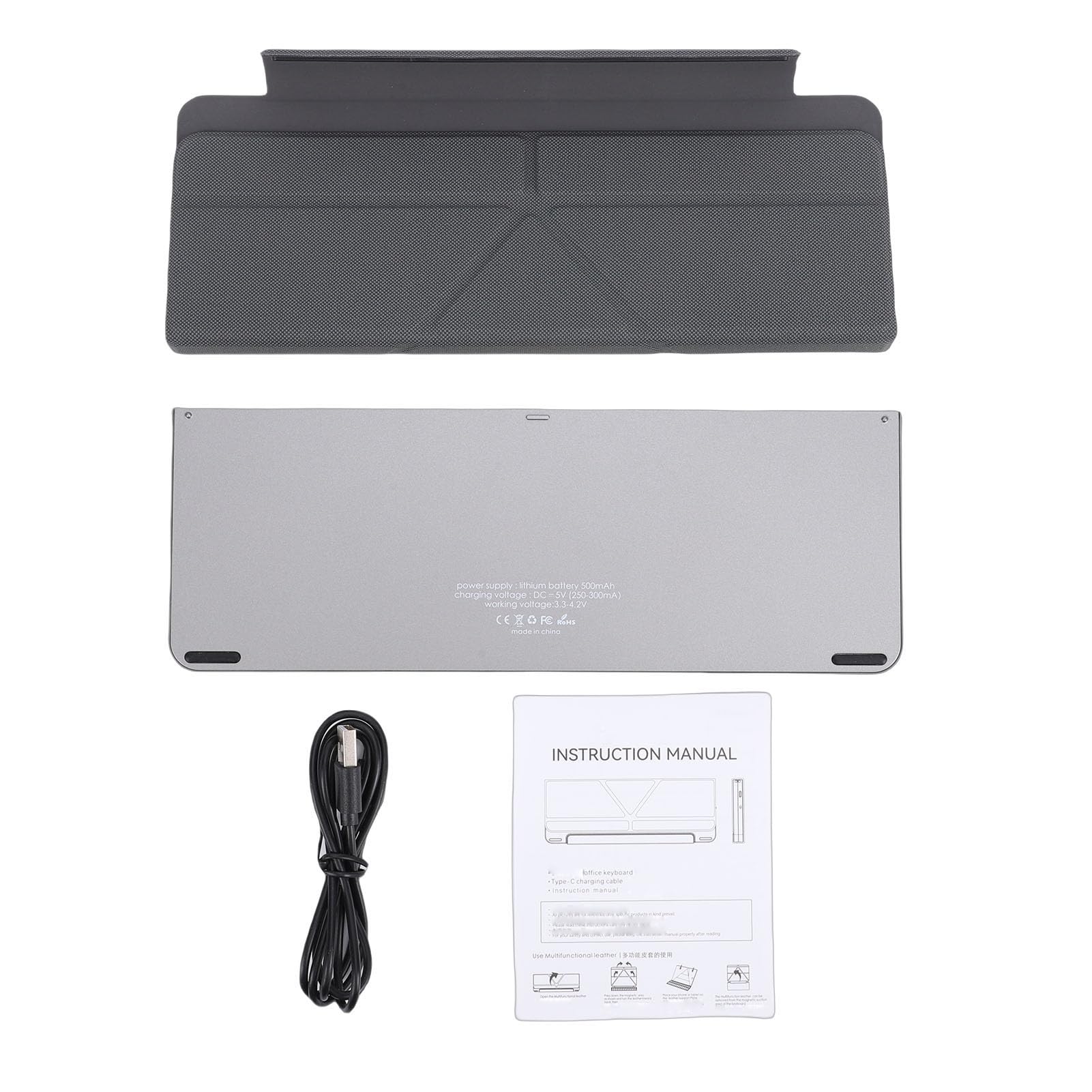 Tastiera Bluetooth con Touchpad, Tastiera Pieghevole Portatile con Touchpad Integrato, Collega 3 Dispositivi, per Tablet, Telefono, Laptop (GRAY)