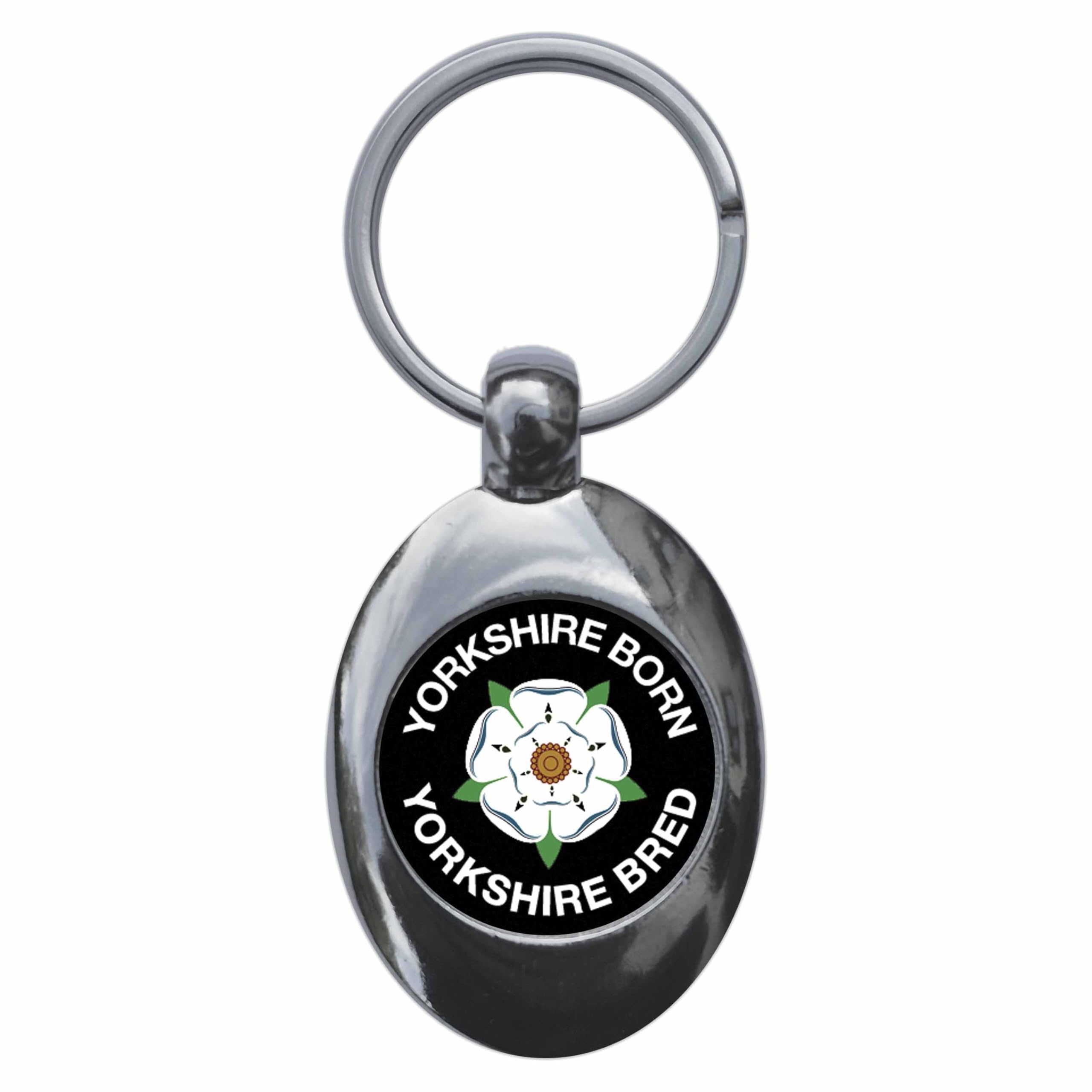 Ozorath Yorkshire Born Yorkshire Bred Keyring Keychain Key Ring Chain With Trolley Coin