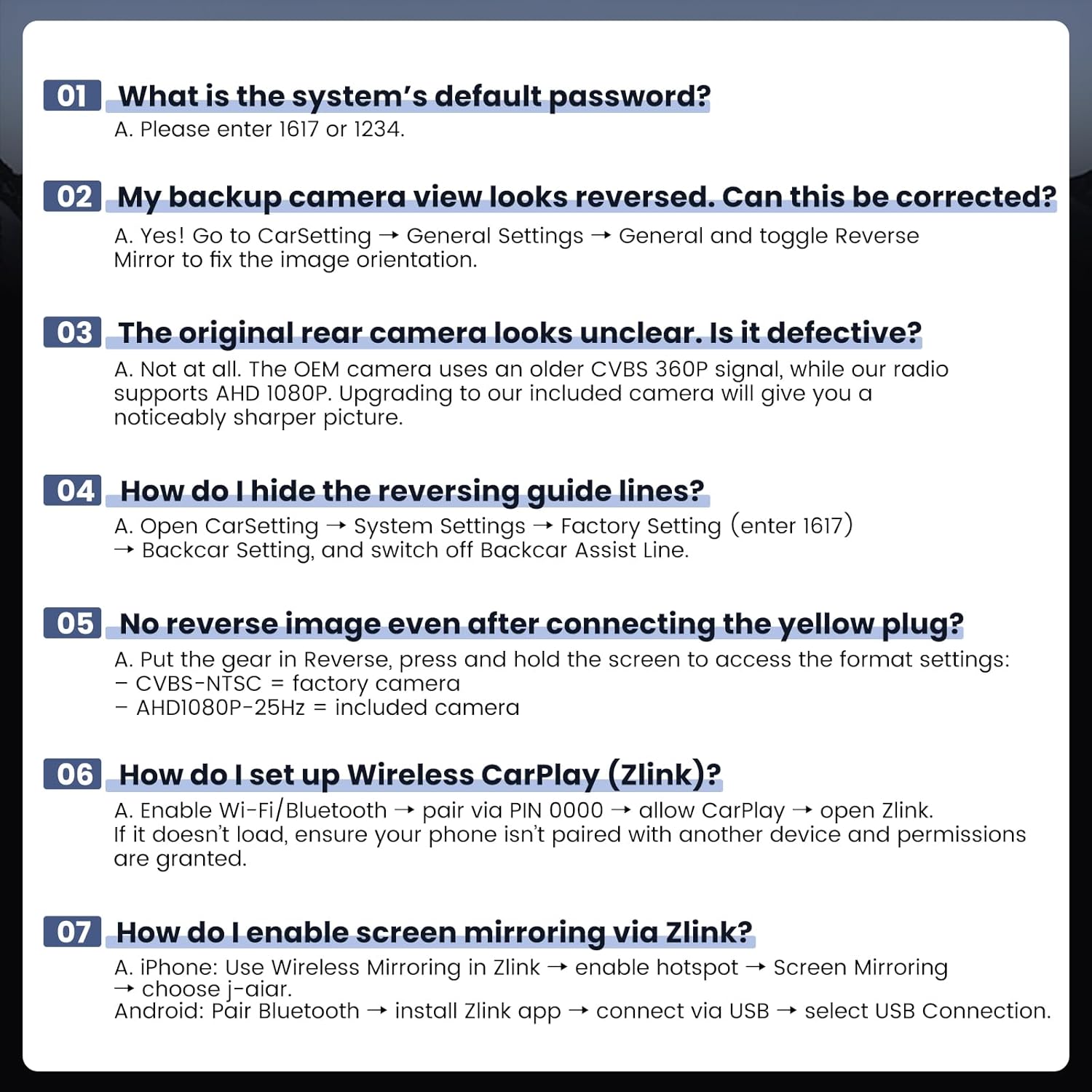 Troubleshooting FAQ for common car radio issues