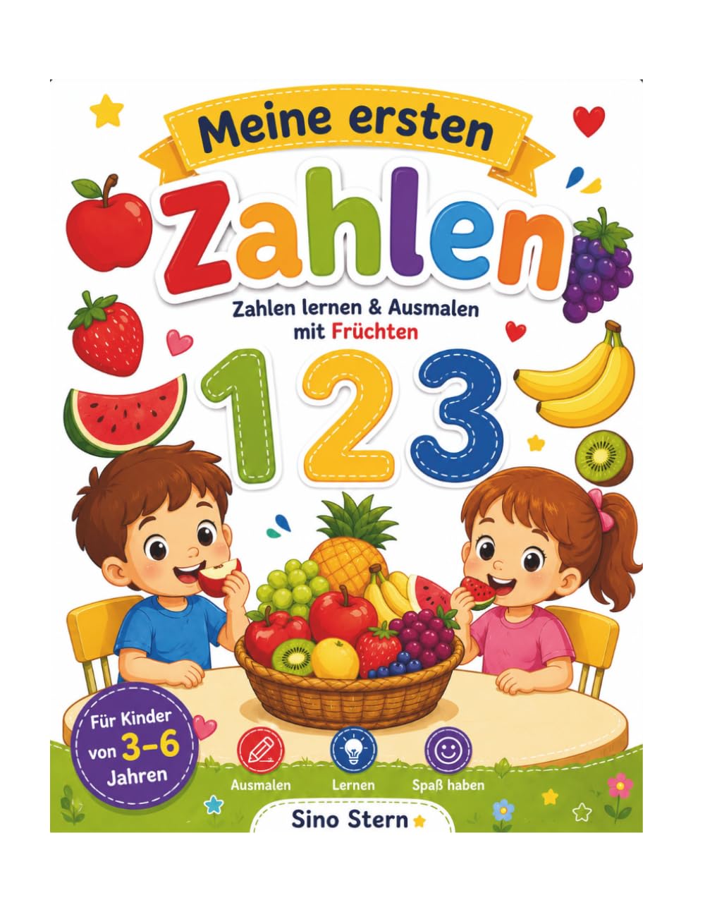 Meine ersten Zahlen: Zahlen lernen & Ausmalen mit Früchten