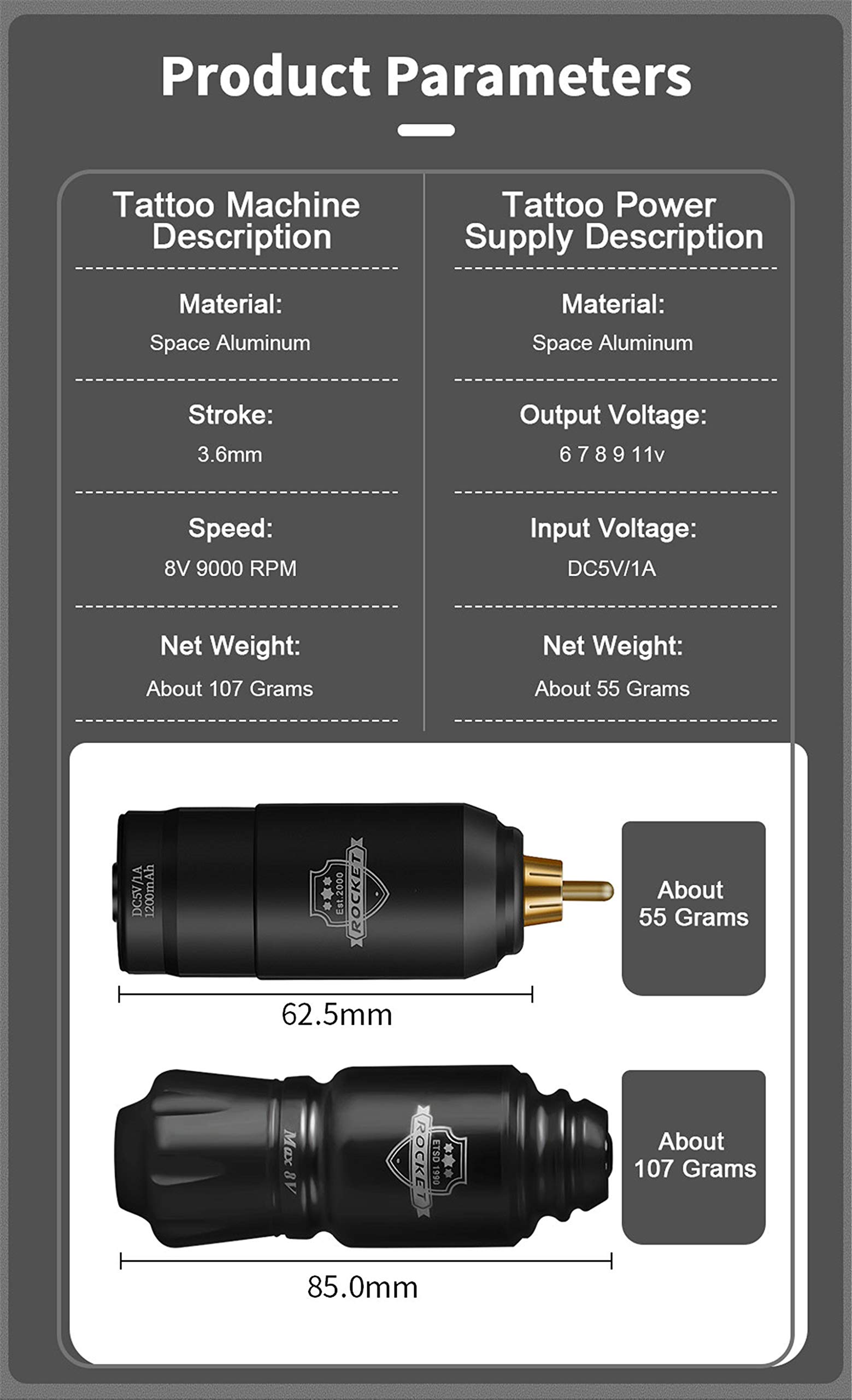 Amazon.com: Mini Rocket Tattoo Machine Set Japan Motor Tattoo