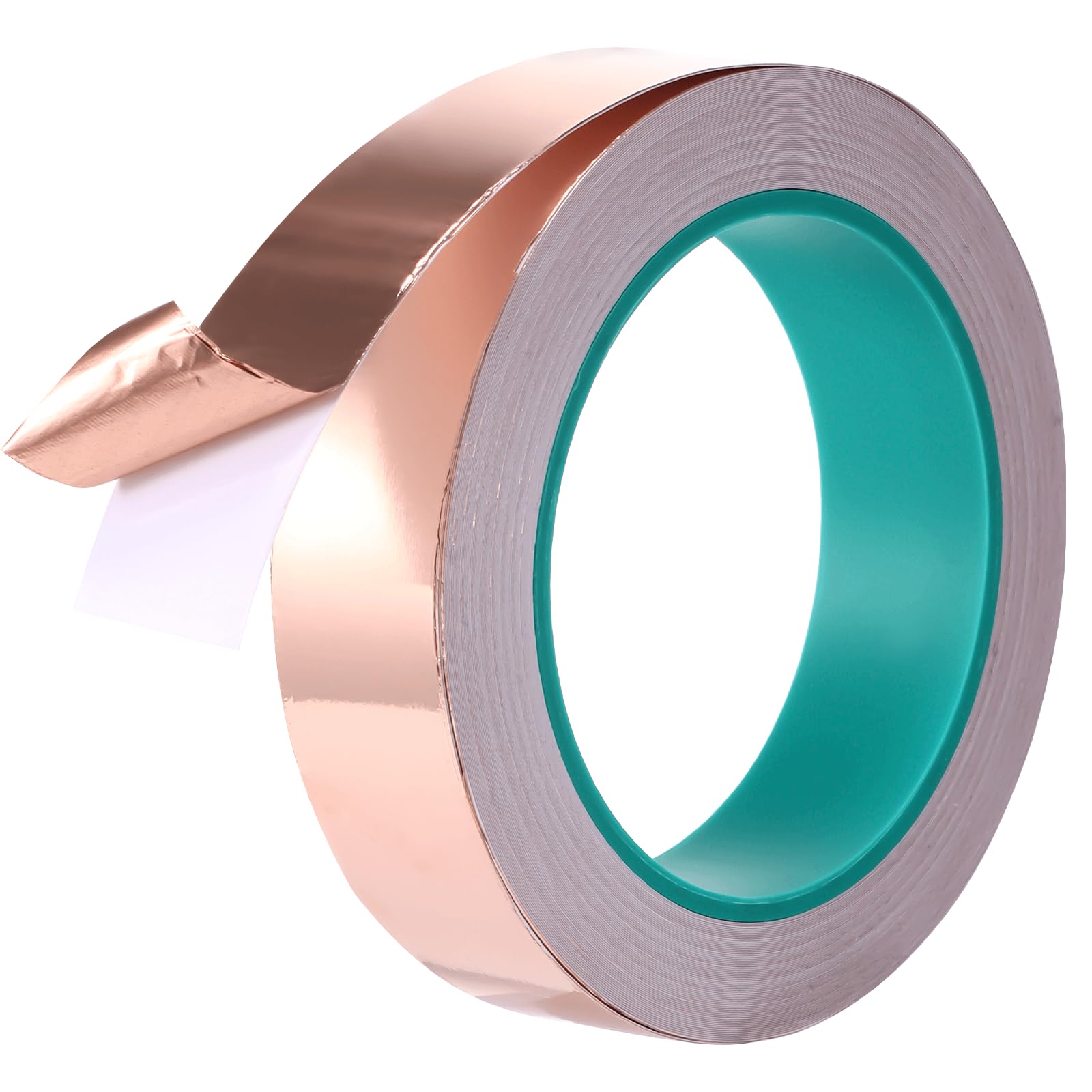 Copper Foil Tape Double Sided Conductive Tape, Colored Cellophane Circuit, 20m*25mm Wide Adhesive Copper Bullet Snail Barrier Tape for Guitar and EMI Shielding, Soldering, Electrical Repair