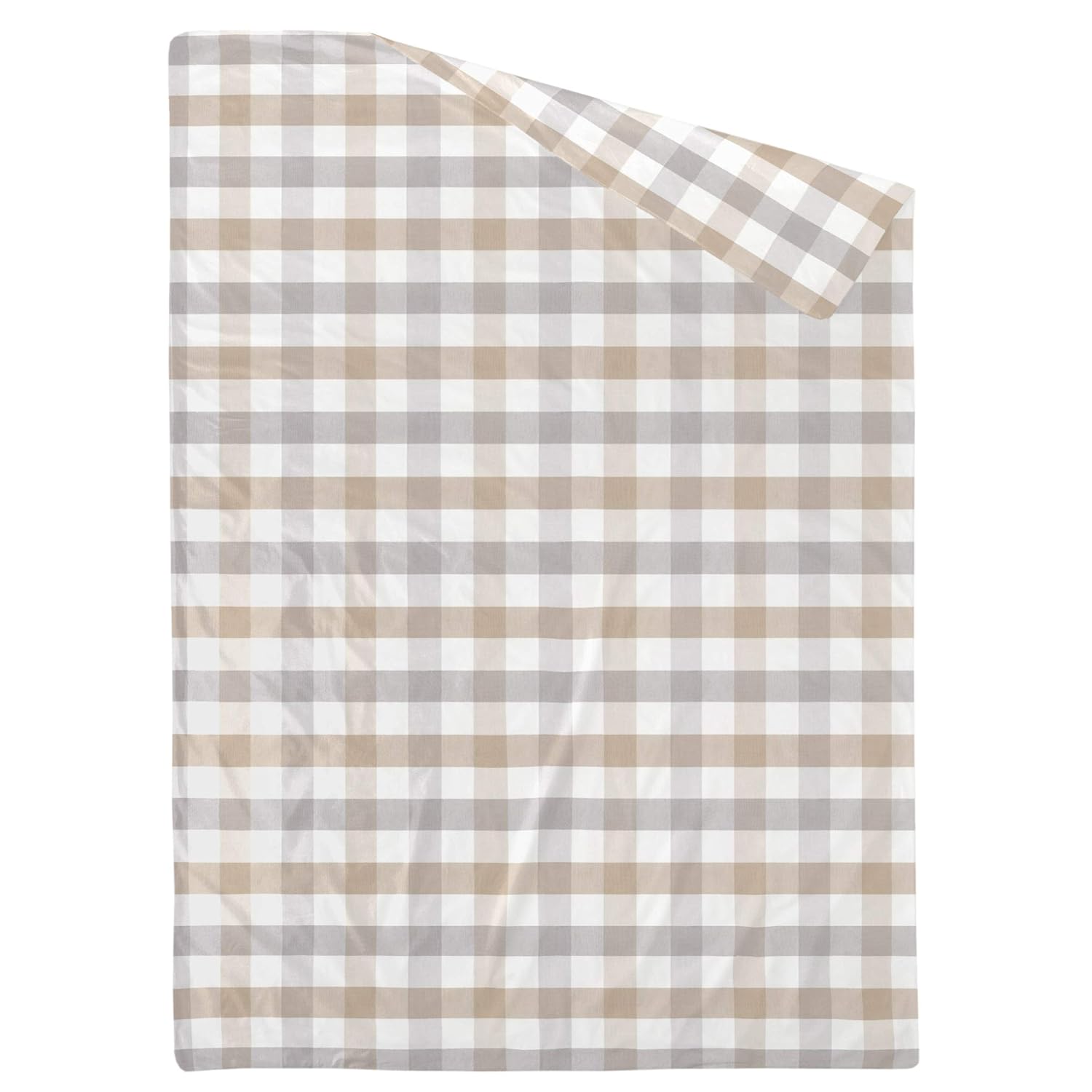 Kimberly Grant Woven Buffalo Check Grey and Taupe Twin Duvet Cover : Home & Kitchen