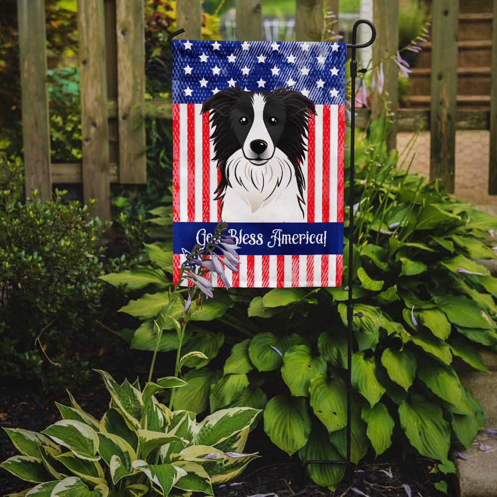 Bandiera Americana Con Border Collie Di Tesori Dell'Caroline - Bandiera Per Casa In Tela Resistente, Multicolore, Grande