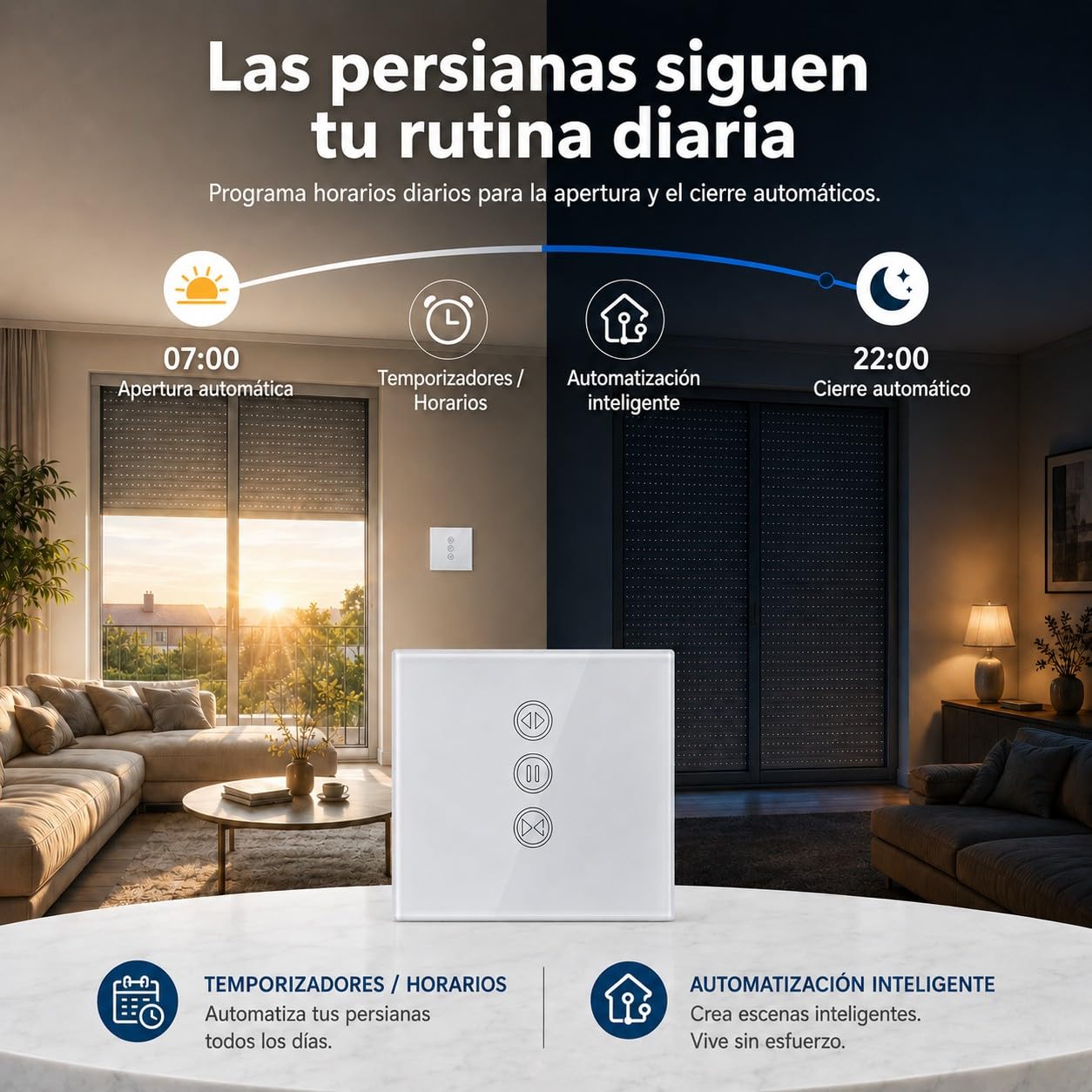 LoraTap Interruptor persiana enrollable inteligente: Sin hub - Temporizador elimina trabajo manual - Control app remoto fuera de casa - Control de voz Alexa/Google - Persianas, estores - 4 hilos 600W
