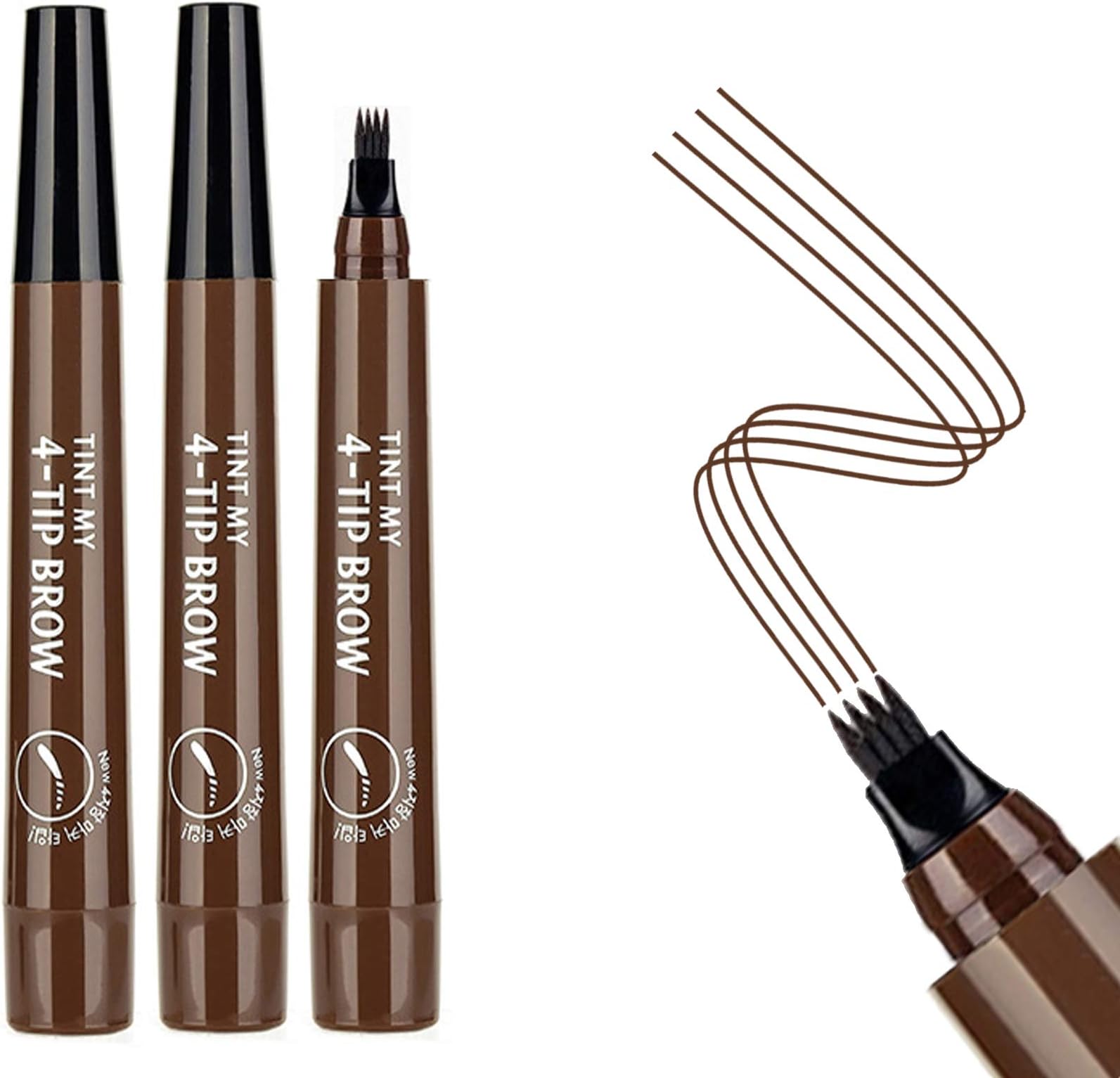 3PCS Dark Brown Eyebrow Pencils for Women Waterproof Long-Lasting Eyebrow Pen Microblading brow pencil Easily Create Natural Eyebrow Makeup