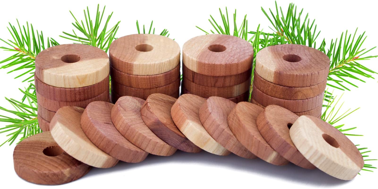 ACMETOP 30 Pack Cedar Blocks for Clothes Storage, 100% Natural Cedar Hangers Balls, Cedar Rings for Closets & Drawers.
