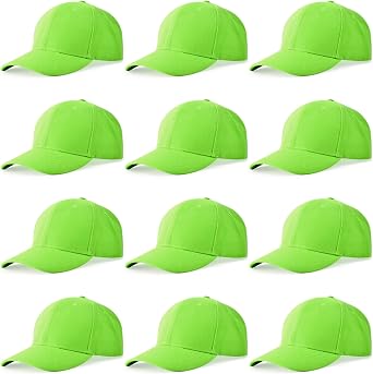 NOBONDO 12 Pack Unisex Baseball Caps - Bulk Wholesale Blank Plain Adjustable Hats for Men & Women