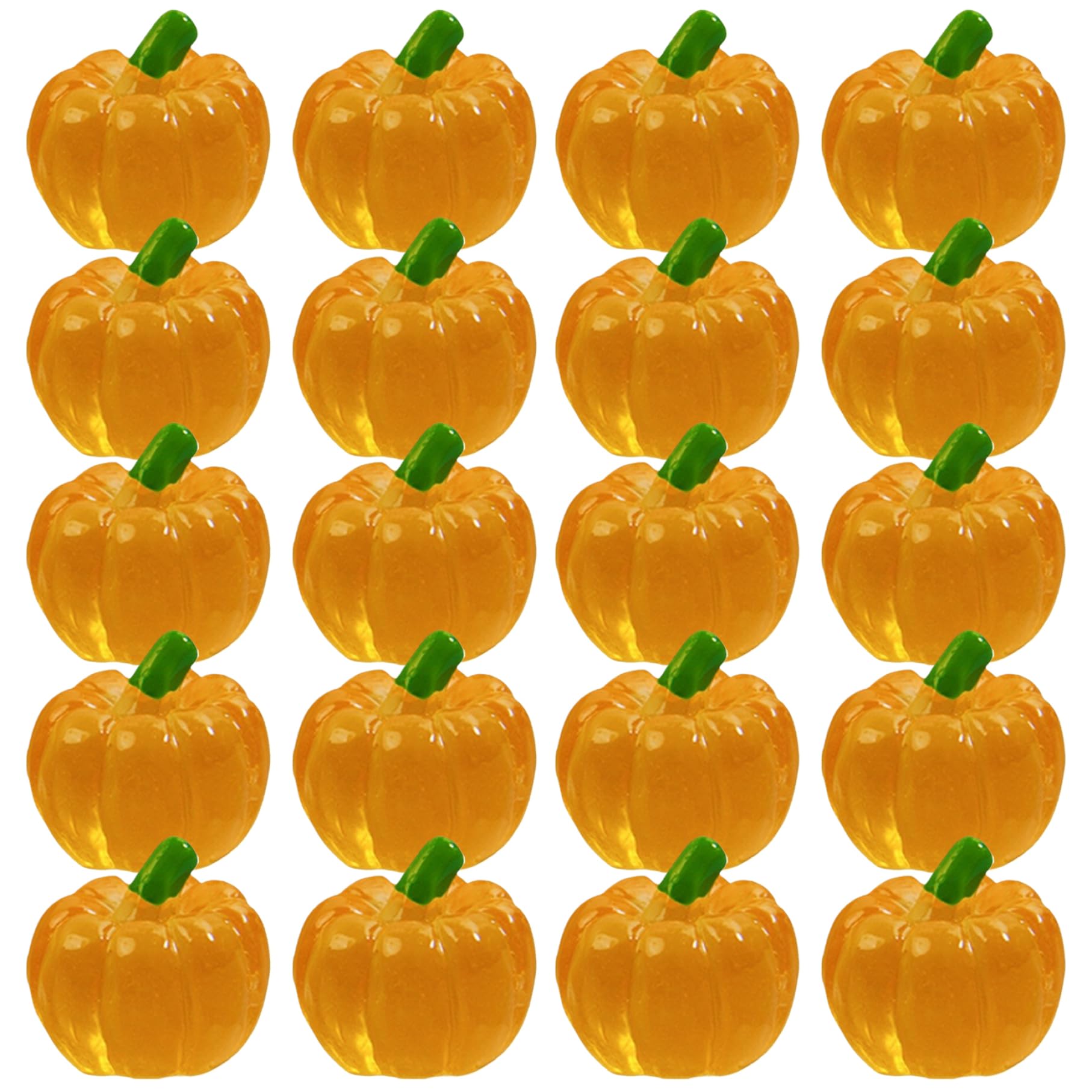 Halloween Mini Pumpkins, 20PCS Glow in The Dark Pumpkin Decor, Resin Fake Pumpkins, Realistic Pumpkins for Decorating Halloween Party Craft DIY Table Decoration Fake Pumpkins Halloween Miniatures Min
