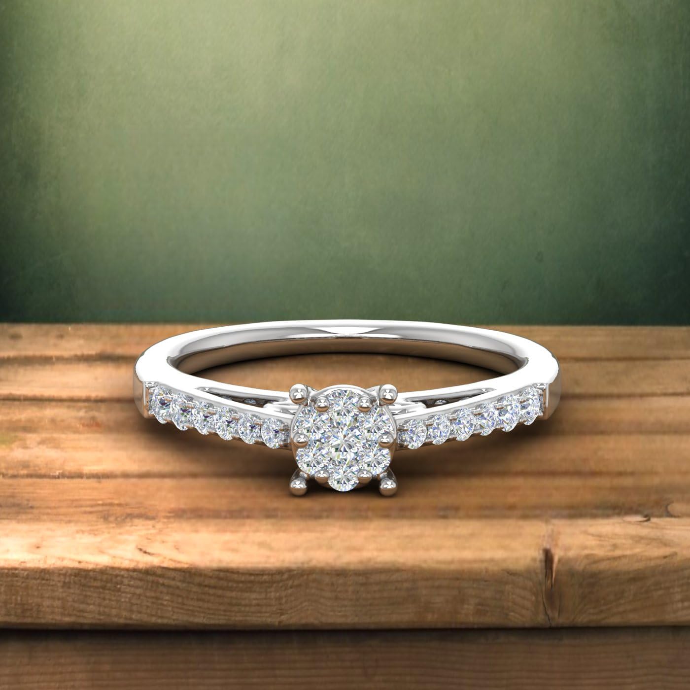 0.30 Carat Prong Set Diamond Engagement Ring in 14K Solid Gold