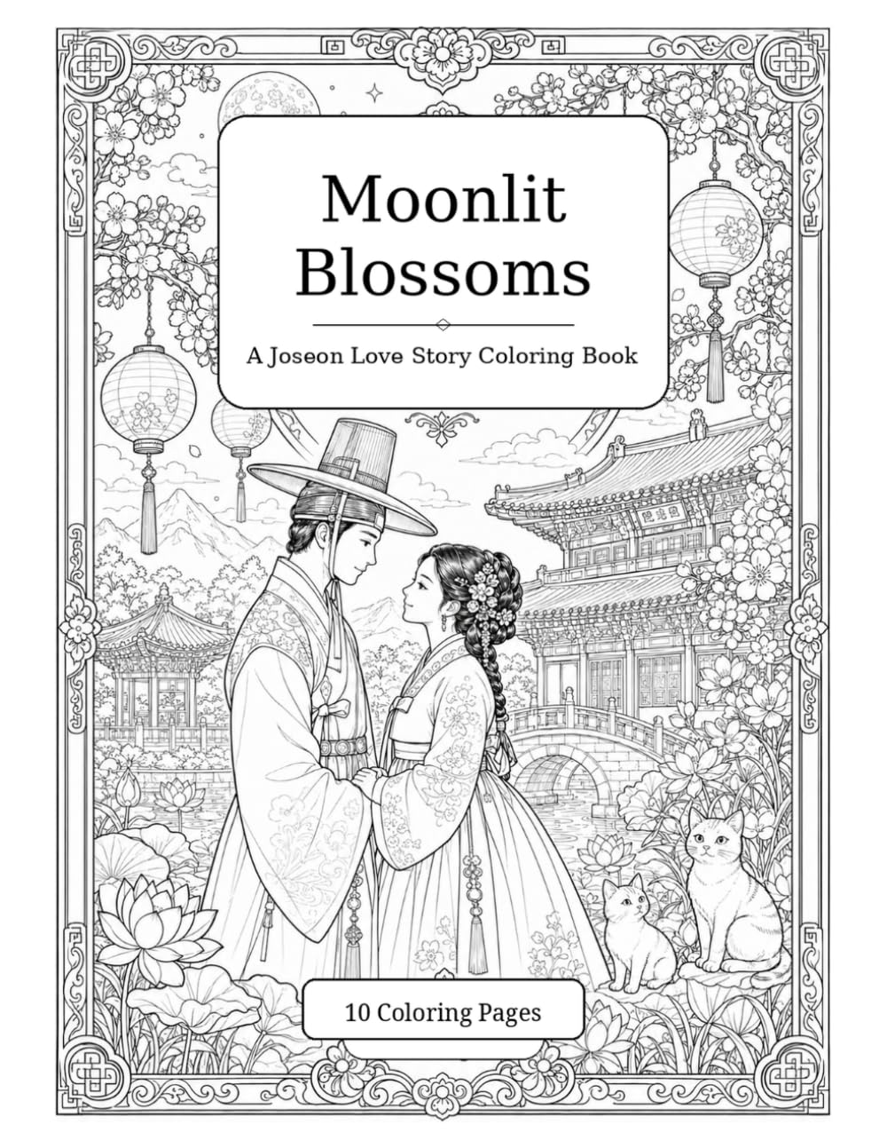 Moonlit Blossoms: A Joseon Love Story Coloring Book