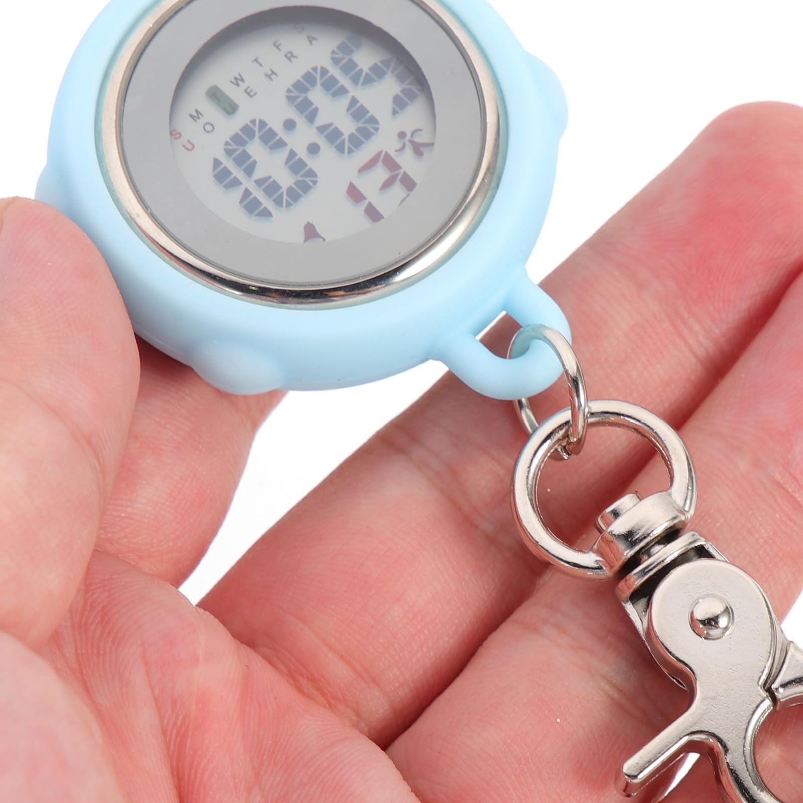 CLISPEED 4 Piezas Reloj de Bolsillo Digital Portátil Cronómetro y Luz Luminosa, Aleación y Silicona, Adecuado para Exámenes y Uso de Estudiantes