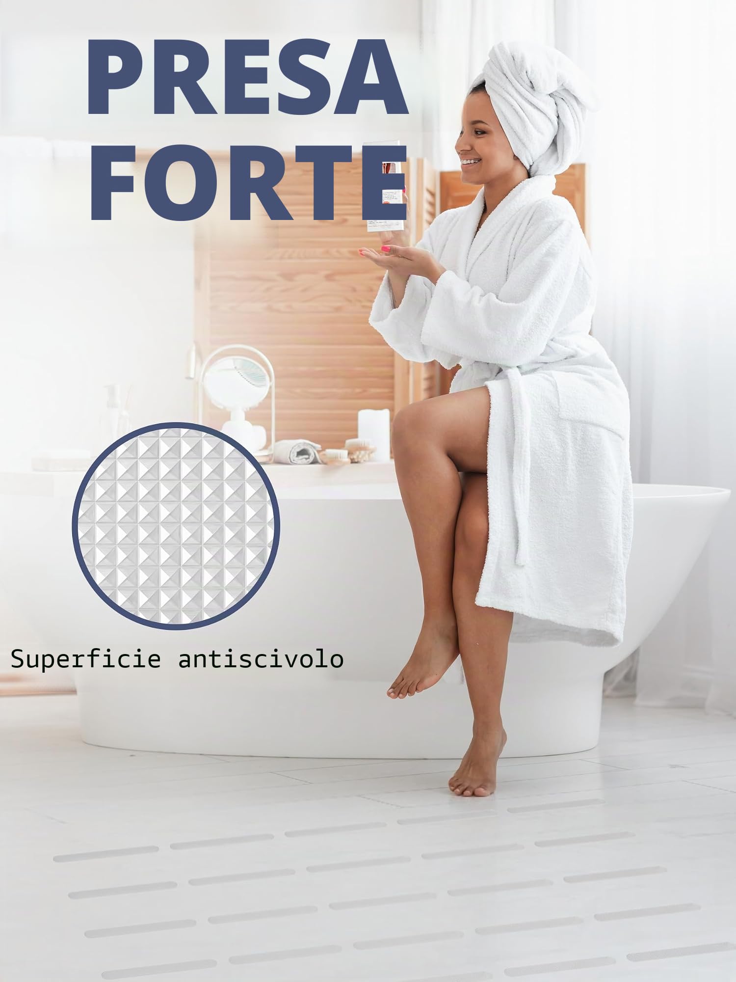 Secopad - 24 adesivi antiscivolo per doccia e vasca da bagno; strisce adesive di sicurezza con raschietto di alta qualità, per vasche da bagno, docce, scale, scale a pioli, barche