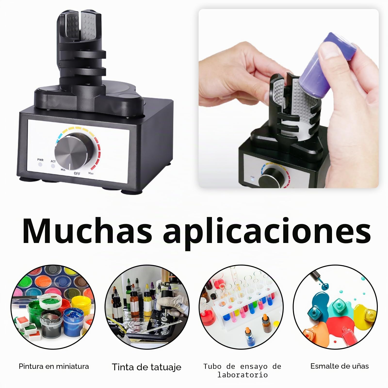 Mezclador Vórtice,Agitador Turbo Agitador Pintura Turboagitador Mezclador de Pintura Eléctrico apto para 10-100 ml Para Pestañas Pinturas Tubos Ensayo