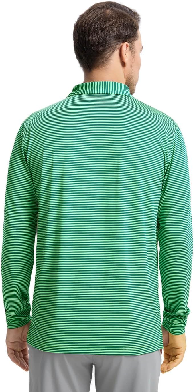 Man Striped Long Sleeve Golf Shirt