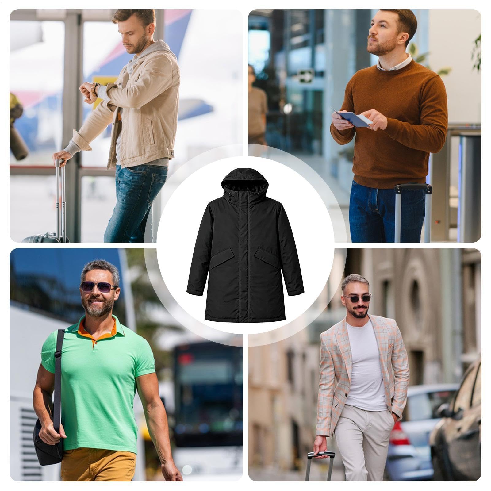 Genérico 16 Pockets Zipper The Packable Travel Jacket Coat | Travel Jacket With Hidden Pockets, Lightweight Coat For 14lbs Clothes Airplane Camping