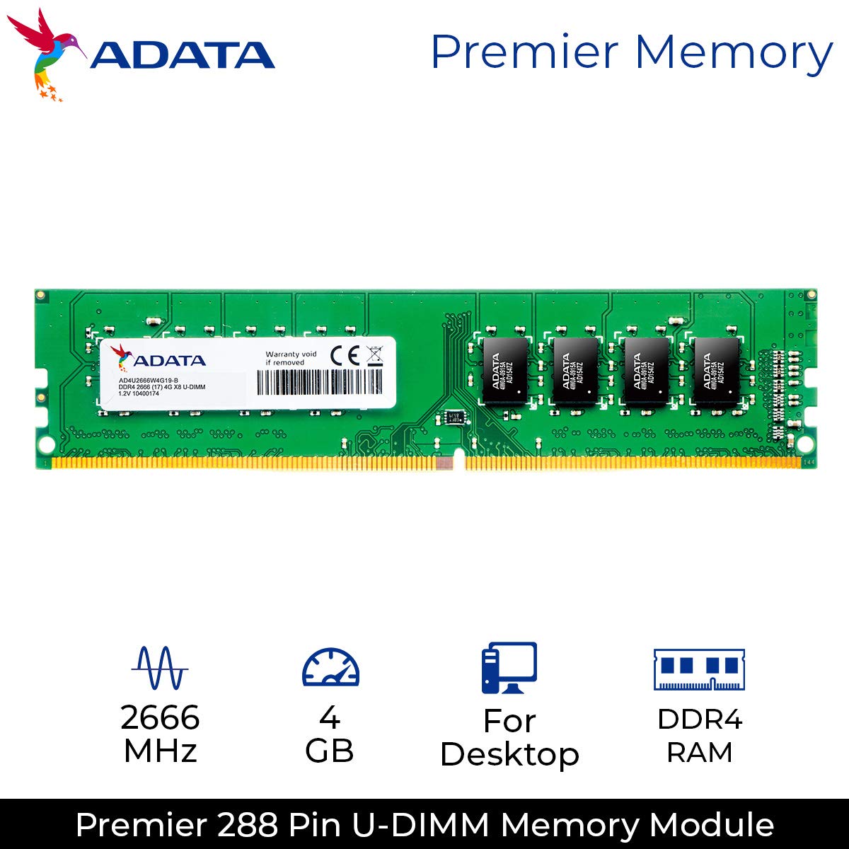 Amazon.in: Buy A-Data Premier Memory 4GB DDR4 2666Mhz RAM for