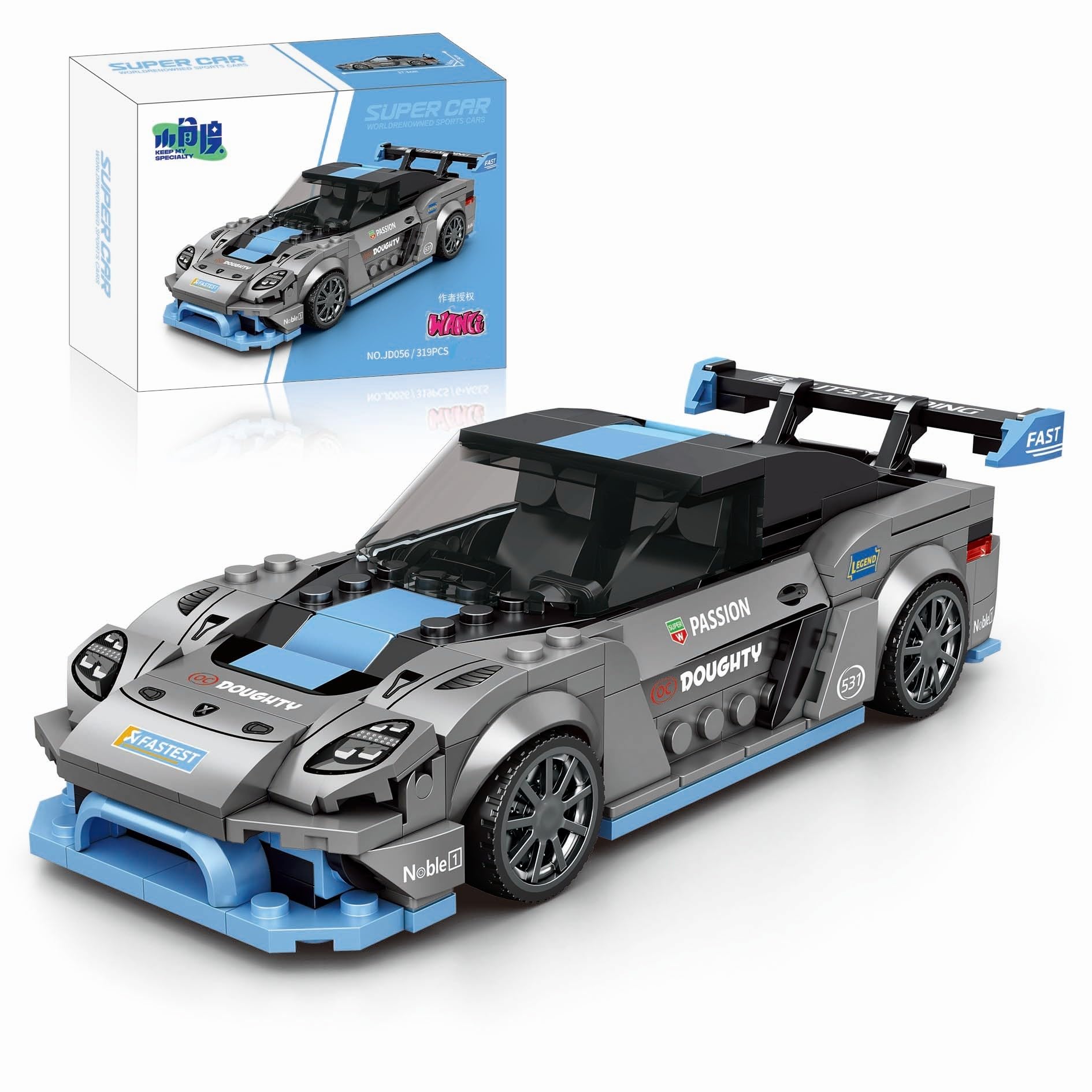 Speed Champion GT4 Sports Car Building Sets Easter 319 PCS 1:24 Scale Racing Model Displa…