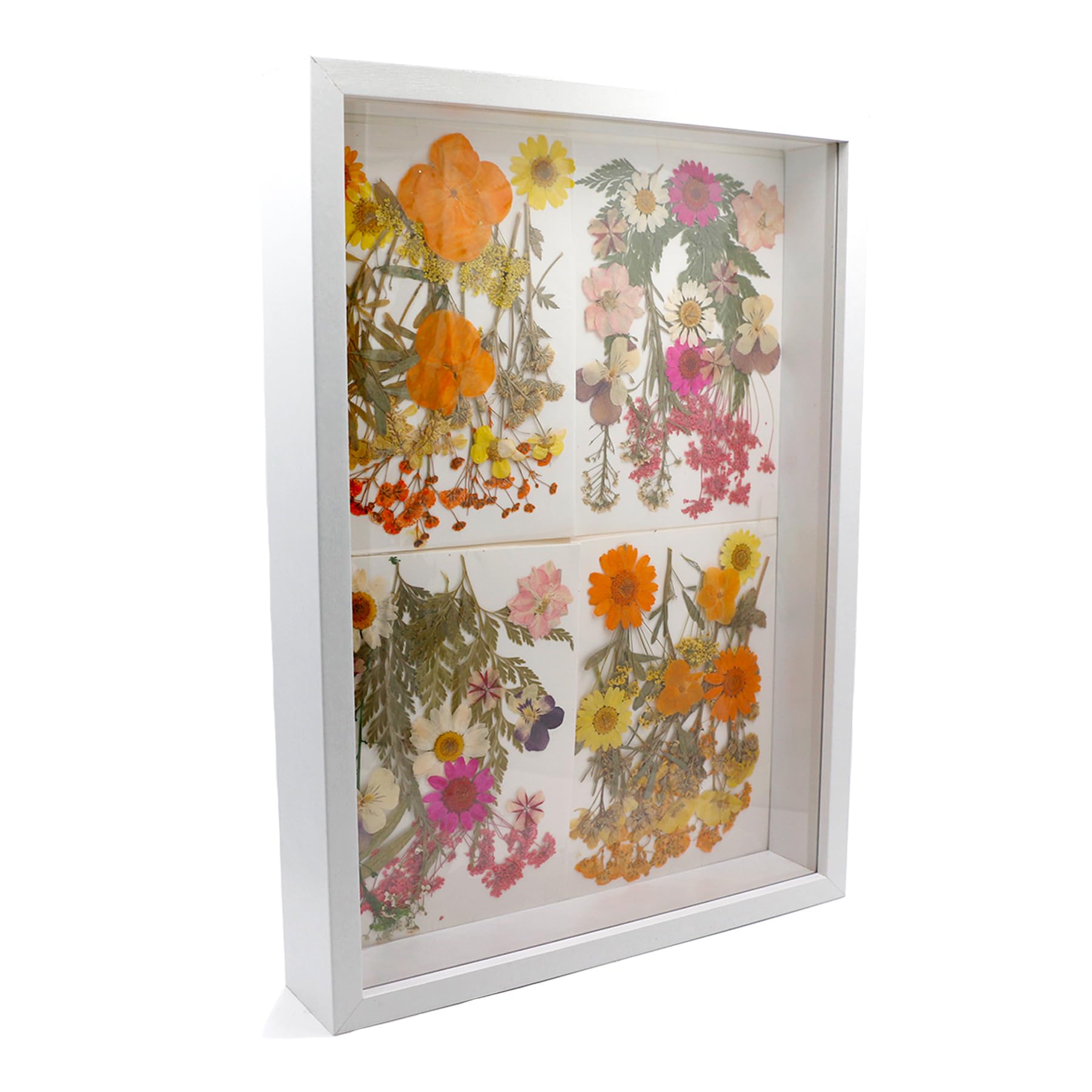CiciIng 3D Bilderrahmen 20x29 cm, A4 Holz Bilder Rahmen mit Transparente Acrylplatte, Objektrahmen Tiefer zum Befüllen für Foto Blumen Erinnerungsstücke DIY Kunstwerke (Weiß)