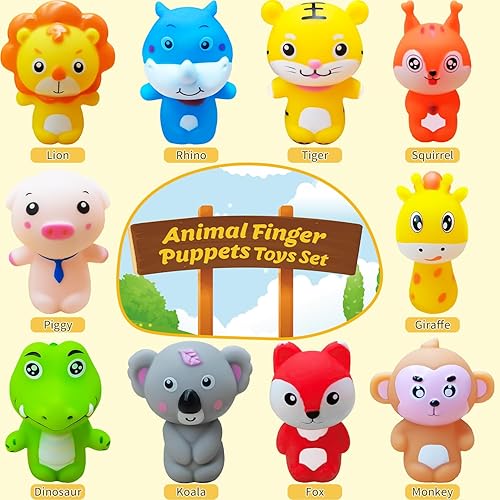 Miniatura 7 de CALSPY Juego de 20 juguetes de huevos de Pascua para niños pequeños, juego de marionetas de dedos de animales, aprendizaje Montessori, clasificación