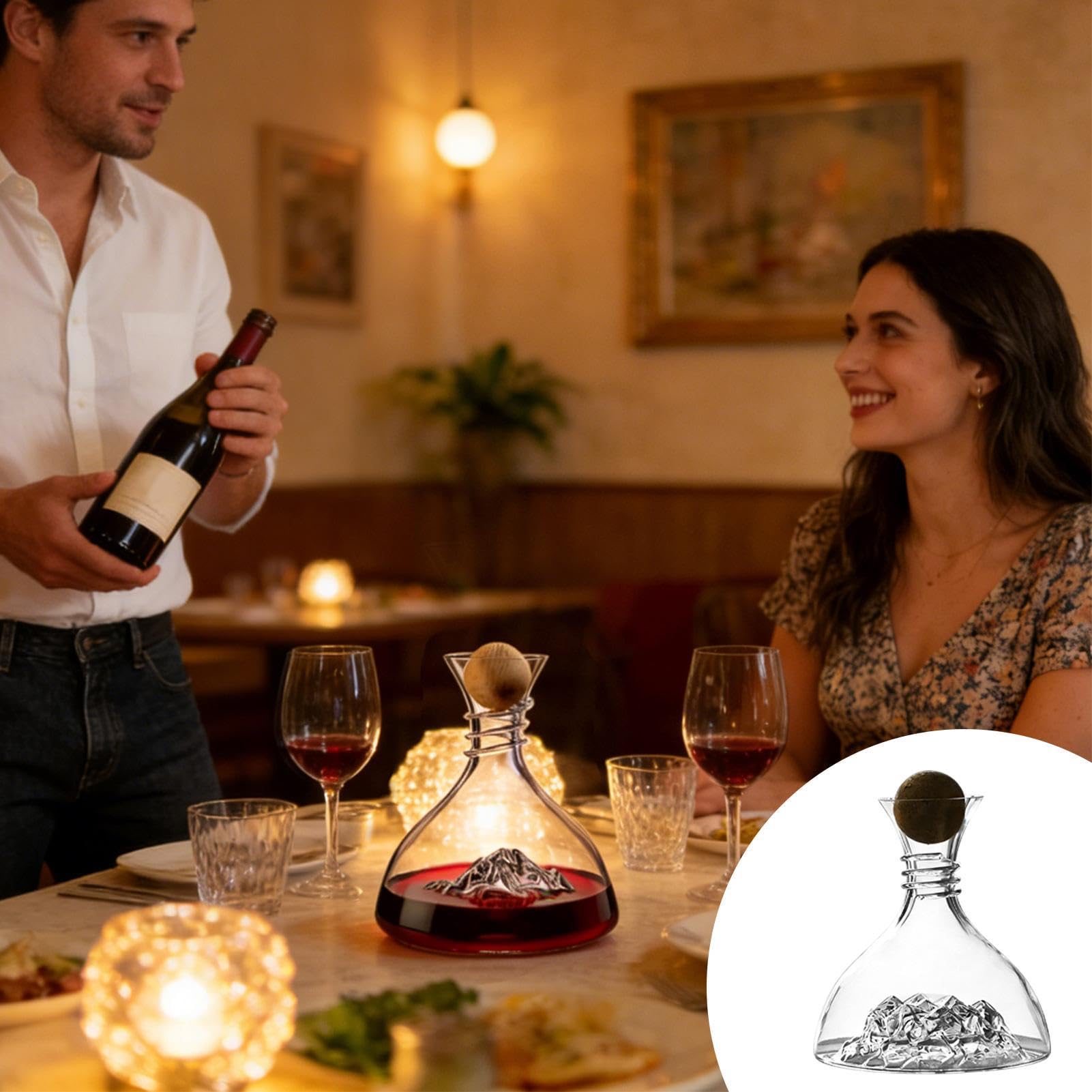 Decantadores para Vino Vajilla de Bar 1800ml | Decantador Sellado Para Whisky Para Casa Restaurante Coleccionistas Cena Cata Evento Bodas Barmans Bares Hoteles Clubs