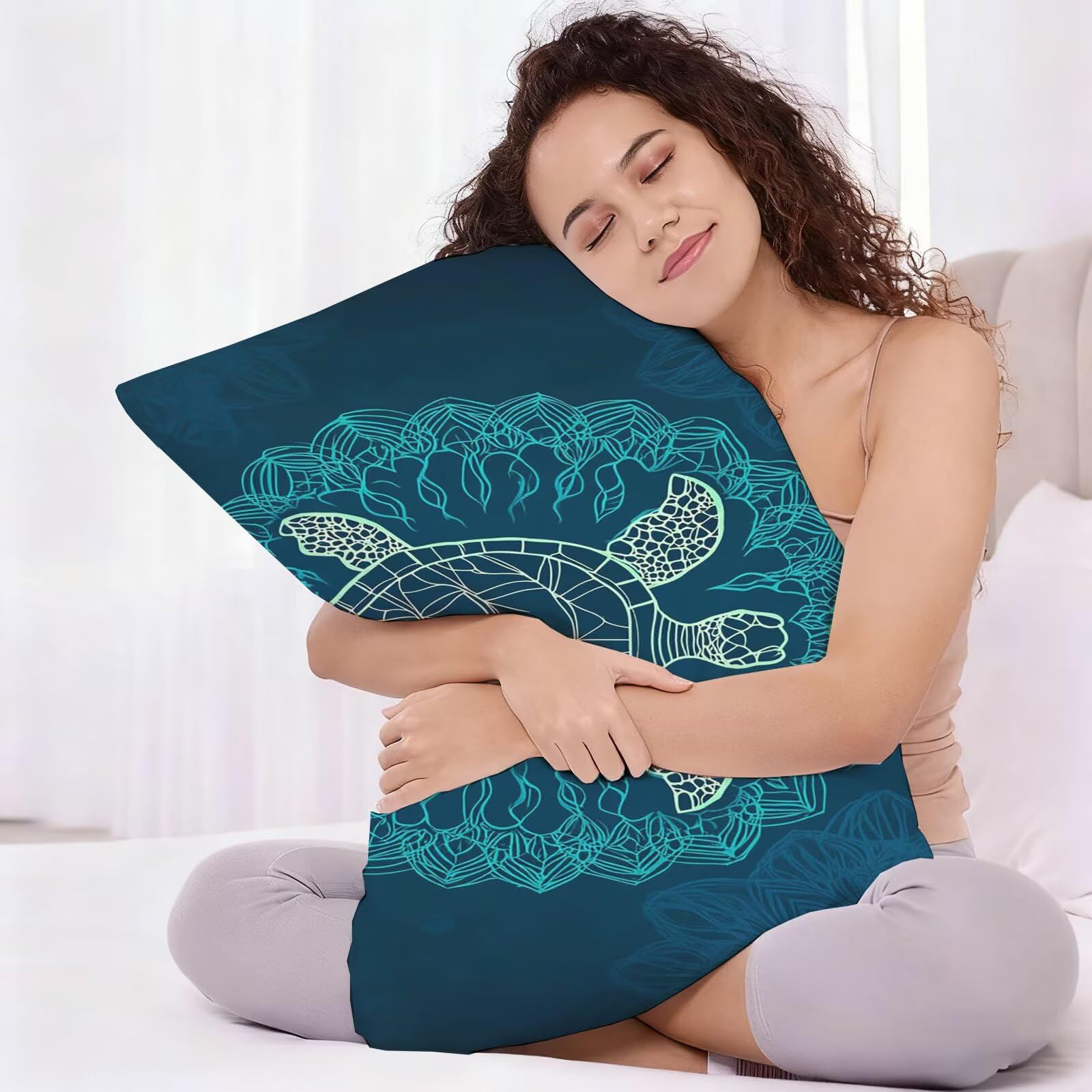 Federe Cuscini Divano 50x80 Rettangolari Federe Cuscino Letto Set di 2, Copricuscini Turchese Morbido Velluto Cuscini per Divano Animale con Cerniera Invisibile Copri Cuscino Letto per Casa w0u-93