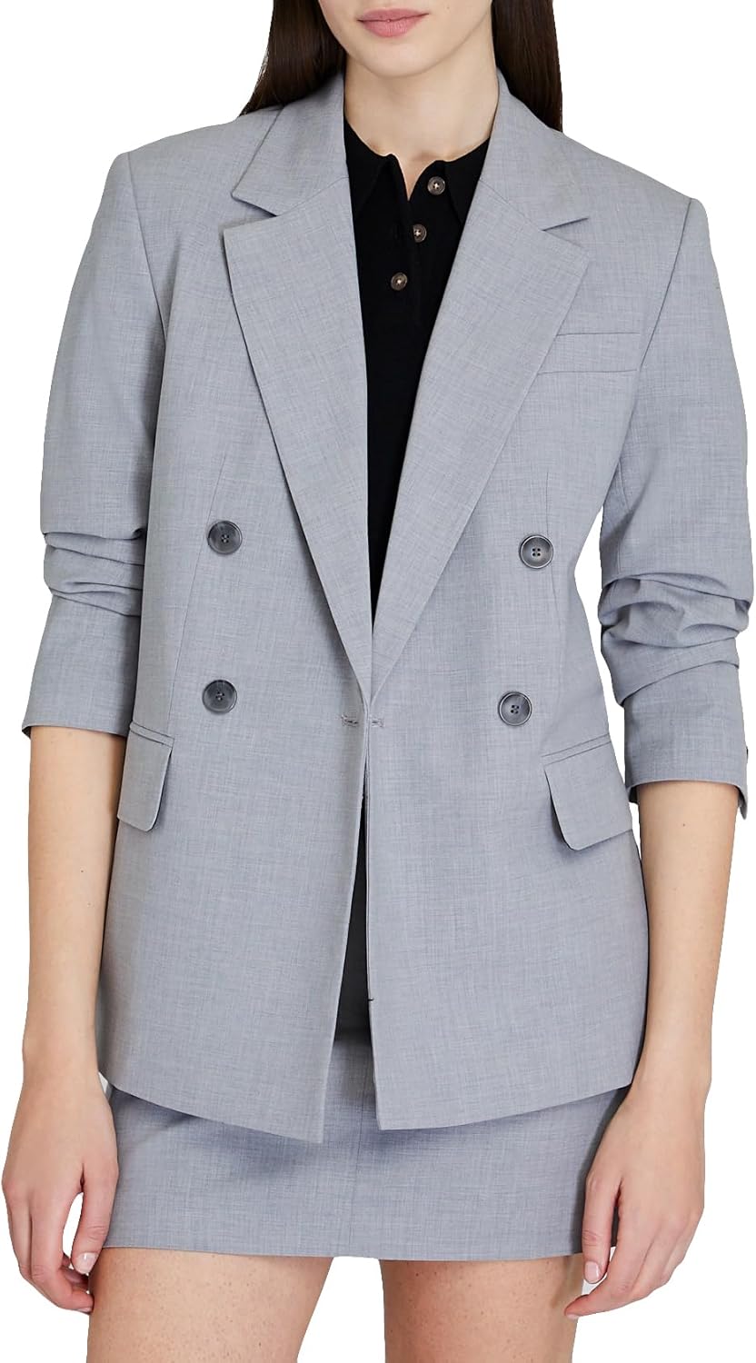 Club Monaco Women's Women's Lightweight Wool Double Breasted Relaxed Blazer