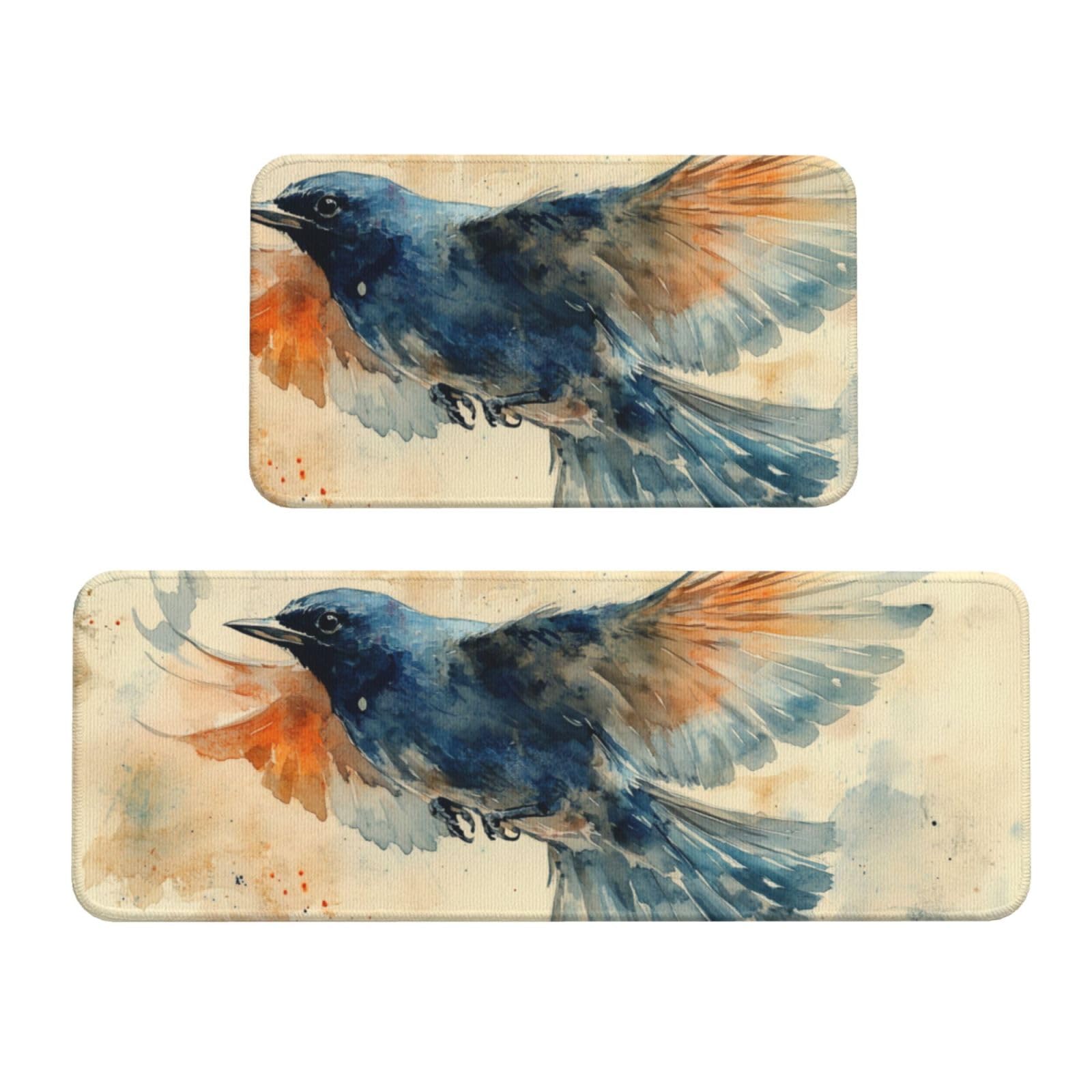 Tapetes de cocina acolchados Flying Bluebird: alfombras antideslizantes y lavables de suelo
