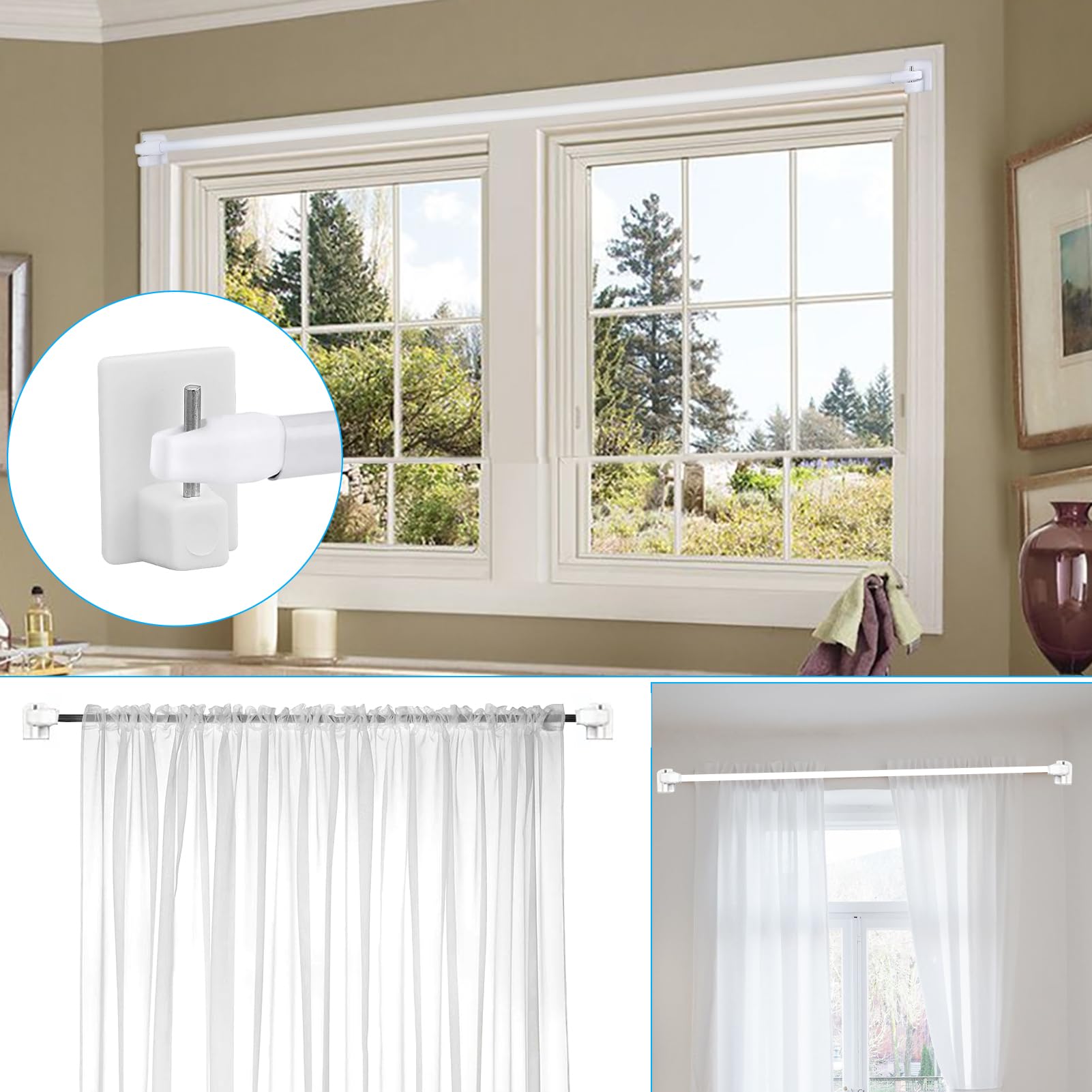 Ganci Autoadesivi Per Tende - 30 Pezzi Bianchi Per Parete | Per Tende Di Rete E Decorazioni - Foto 11