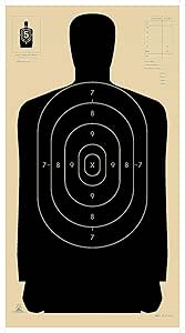 Official B-27 NRA, 50 Yard Police Silhouette Shooting Target, Paper Targets for Pistol Shooting Range