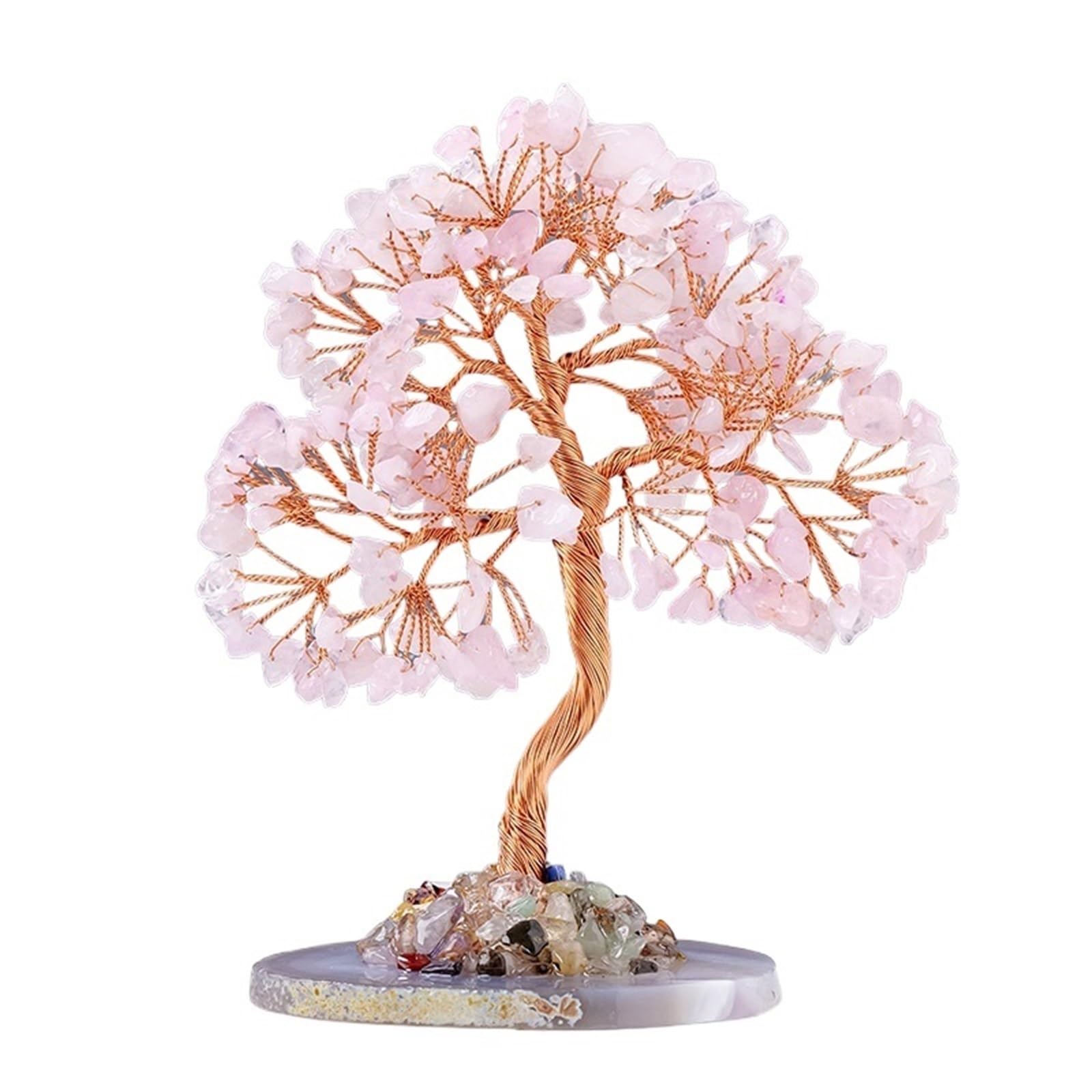 Dazhua Natural Amethyst And Citrine Crystal Tree | Handcrafted Fortune Tree For Decoration(Pink)