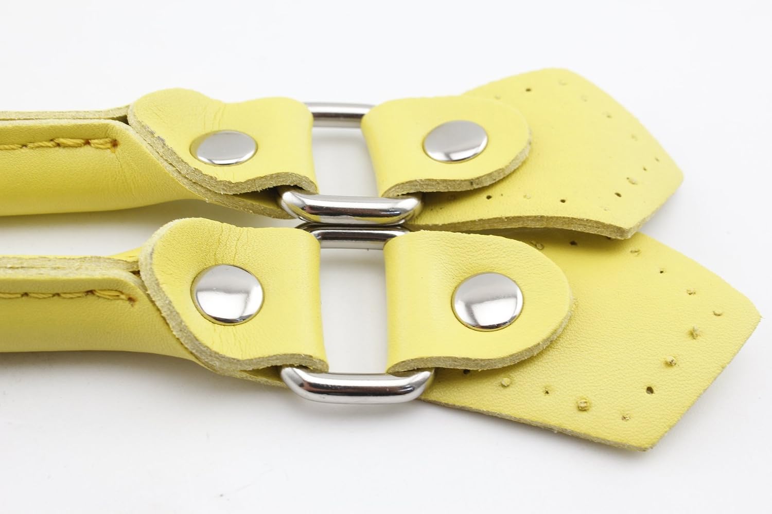 3dancraftit Pair of sew in Microfiber PU Leather Handbag Purse Strap Handles with Alloy Clasps for Purse Bag Making Replacement 22 3/4" / 58cm Yellow T70