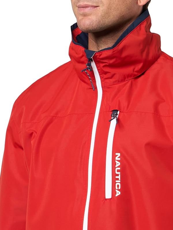 Nautica Men's Lightweight Sailing Jacket – Waterproof & Windproof, Breathable, P. Red, Regular, Medium by Nautica - Image 3