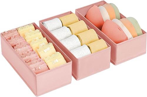Miniatura 11 de DIMJ Organizador de cajones, organizador de ropa pequeño, juego de 3, separadores de cajones para ropa de bebé, ropa interior, calcetines, brasier,