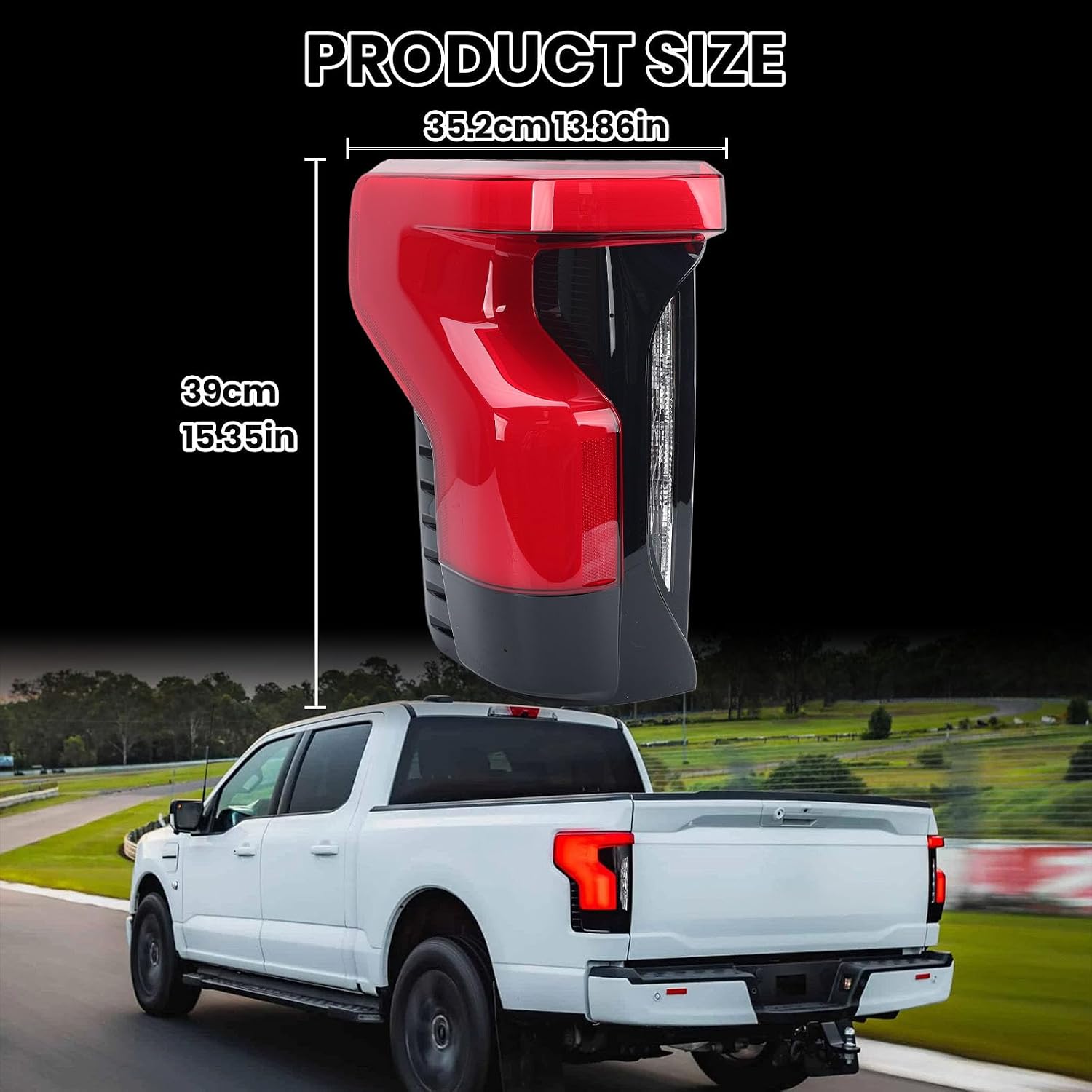 LED Lightning Tail Light Compatible with Ford F150 Lariat Platinum 2022-2024 W/Blind Spot MODULE NOT INCLUDED Replaced NL34-13B505-BG Left Driver Side