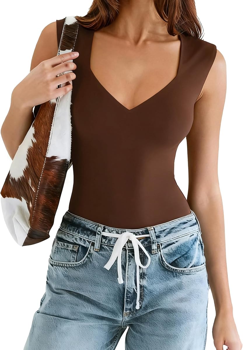 Body Suits for Womens Sexy Bodysuit Tank Top Thong Body Suit Seamless Double Lined Going Out Tops