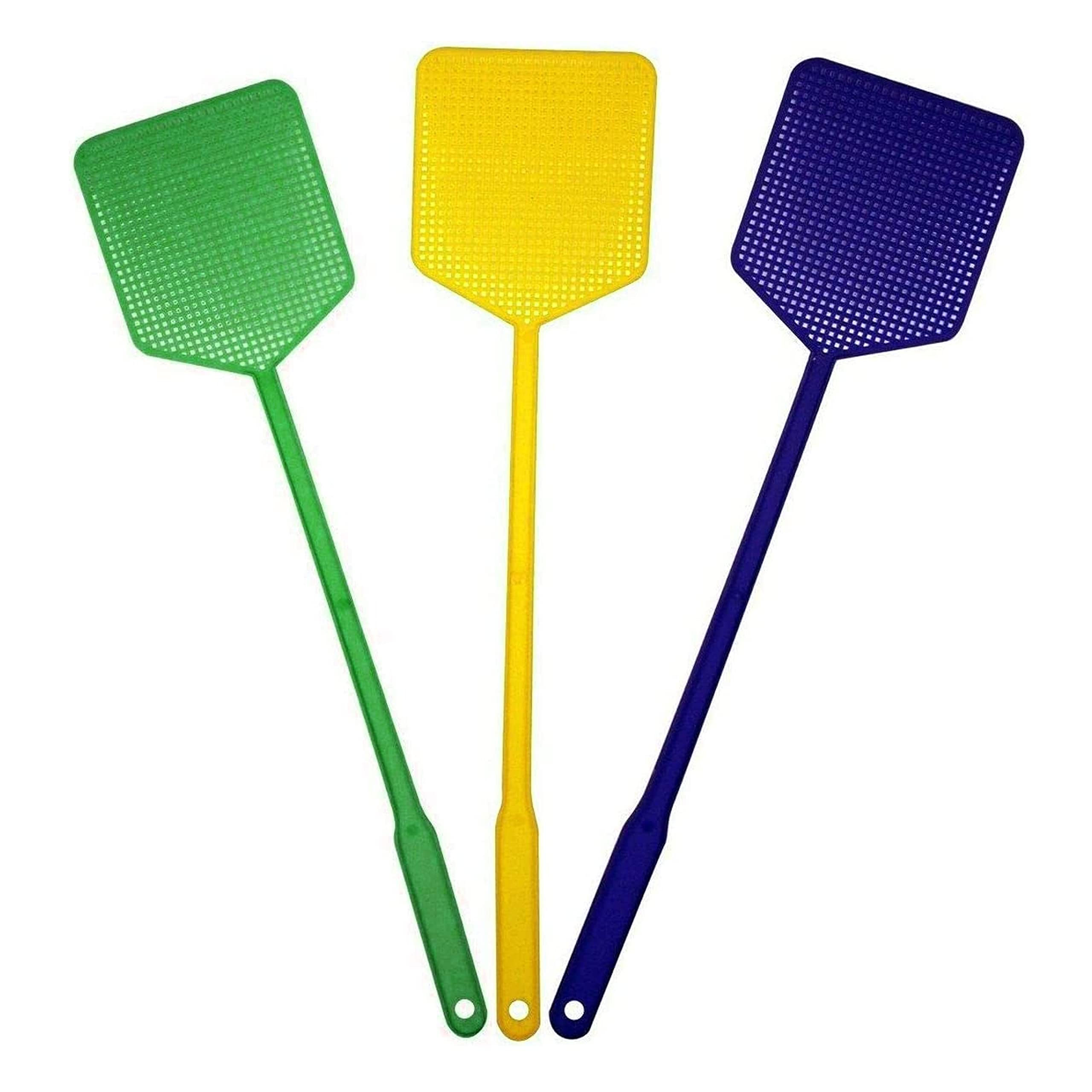 3 Pc Fly Swatter Racket Bug Mosquito Insect Killer Pest Wasps Outdoor Indoor Wasp Flies Insect Hand Held Swatting Large Manual Heavy Duty Plastic Catcher