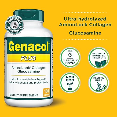 Miniatura 9 de Genacol Plus – Suplemento de glucosamina y colágeno, péptidos de colágeno ultrahidrolizados, facilita el movimiento de las articulaciones, mantiene