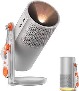 XGIMI MoGo 4 Portable Projector: Google TV with Netflix, 450 ISO Lumens, 2.5Hr Battery, Harman Kardon Audio, 360° Stand