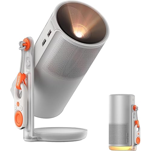 XGIMI MoGo 4 Portable Video Projector, Google TV with Licensed Netflix, 360° Adjustable Stand, 2.5 Hours of Playtime, 2 x 6W Harman Kardon, Outdoor Projector, Wifi, Bluetooth, Include Sunset Filter