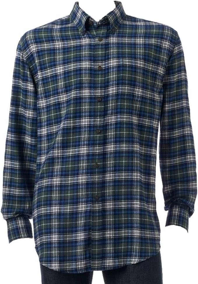 Mens Classic Fit Flannel Shirt Green 