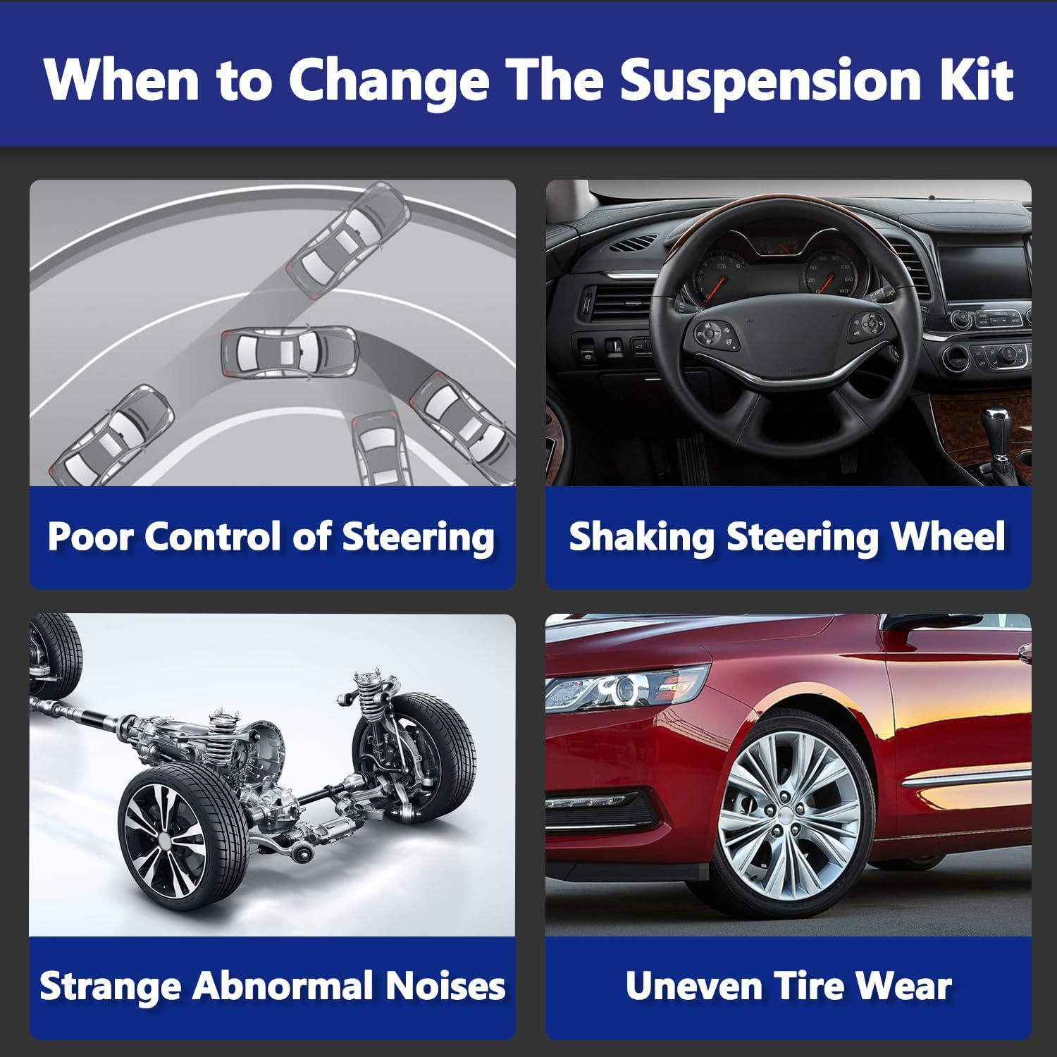 Control Arm, Replacement For Front Lower Control Arm With Ball Joint Sway Bar Link Compatible With 2014-2020 Chevrolet Impala - 4 Pcs