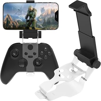 MINGZE Xbox Series X/ONE/S/X Controller Phone Mount, Controller Phone Mount Adjustable Holder Clamp Compatible Foldable Mobile Gaming 3 Point Clamp