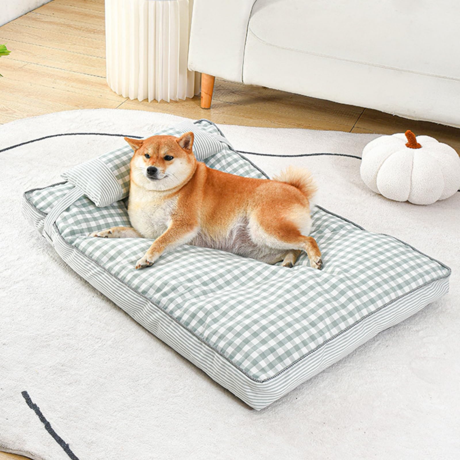 champracer Hundebett waschbar mit abnehmbarem Kissen Hundekissen Flauschig mit rutschfeste Unterseite weiche Hundehütte für kleine mittelgroße Hunde und Katzen (Rot,L-100 * 68cm)