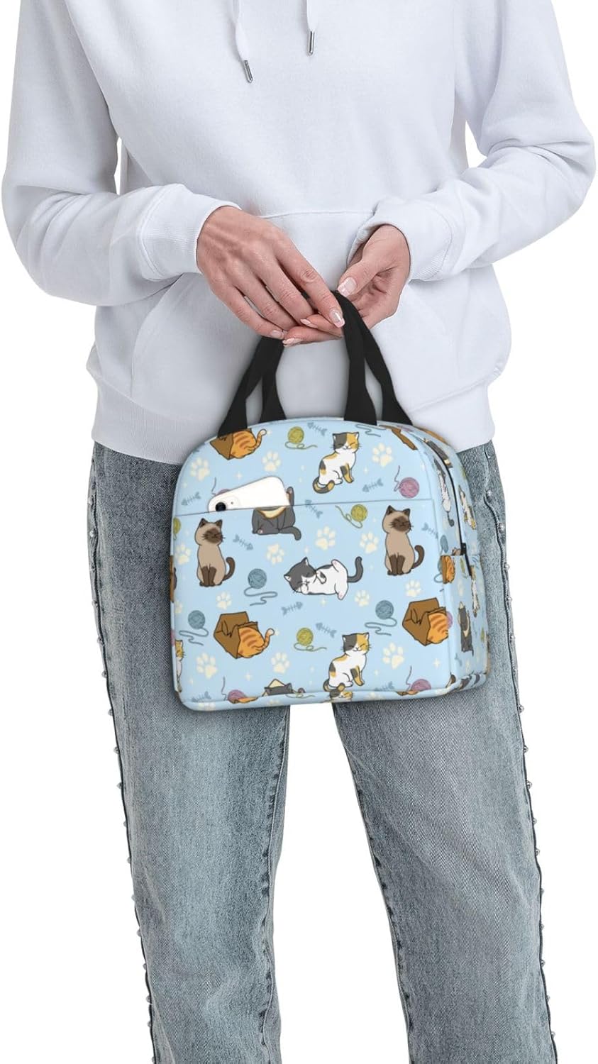 Cute Cats Lunch Box Insulated Lunch Bags for Women Men Adults Cooler Tote Bag for Work Picnic Gifts - Image 6