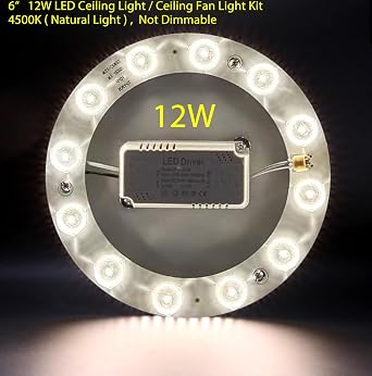 12W LED Flush Mount Ceiling Fan Ring Light Kit Replacement,Retrofit LED Light Engine Panel,4500K Natural Light