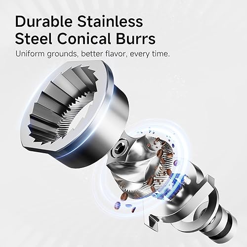 Miniatura 3 de HIBREW Molinillo de café G3, 31 niveles de ajustes de precisión, molinillo eléctrico de rebabas para teteras de prensa turcoespressomocagoteofrancesa