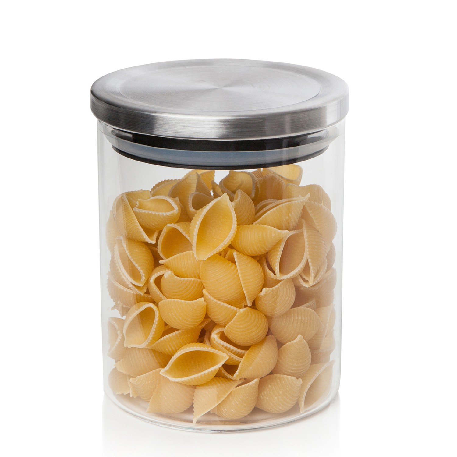 sabichi Topped Jar, Glass, Silver, 800 ml