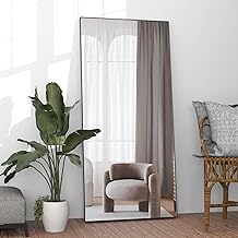 Full Length Mirror 165 x 60cm Floor Mirror Large Black Body Mirrors Rectangular Hanging Standing or Leaning Against the Wall for Bedroom Living Room